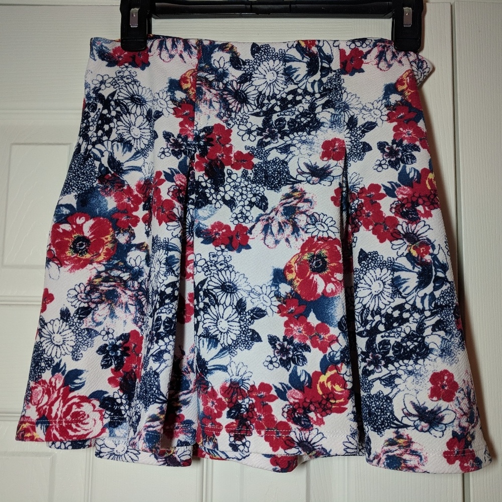 Floral Skater Mini Skirt